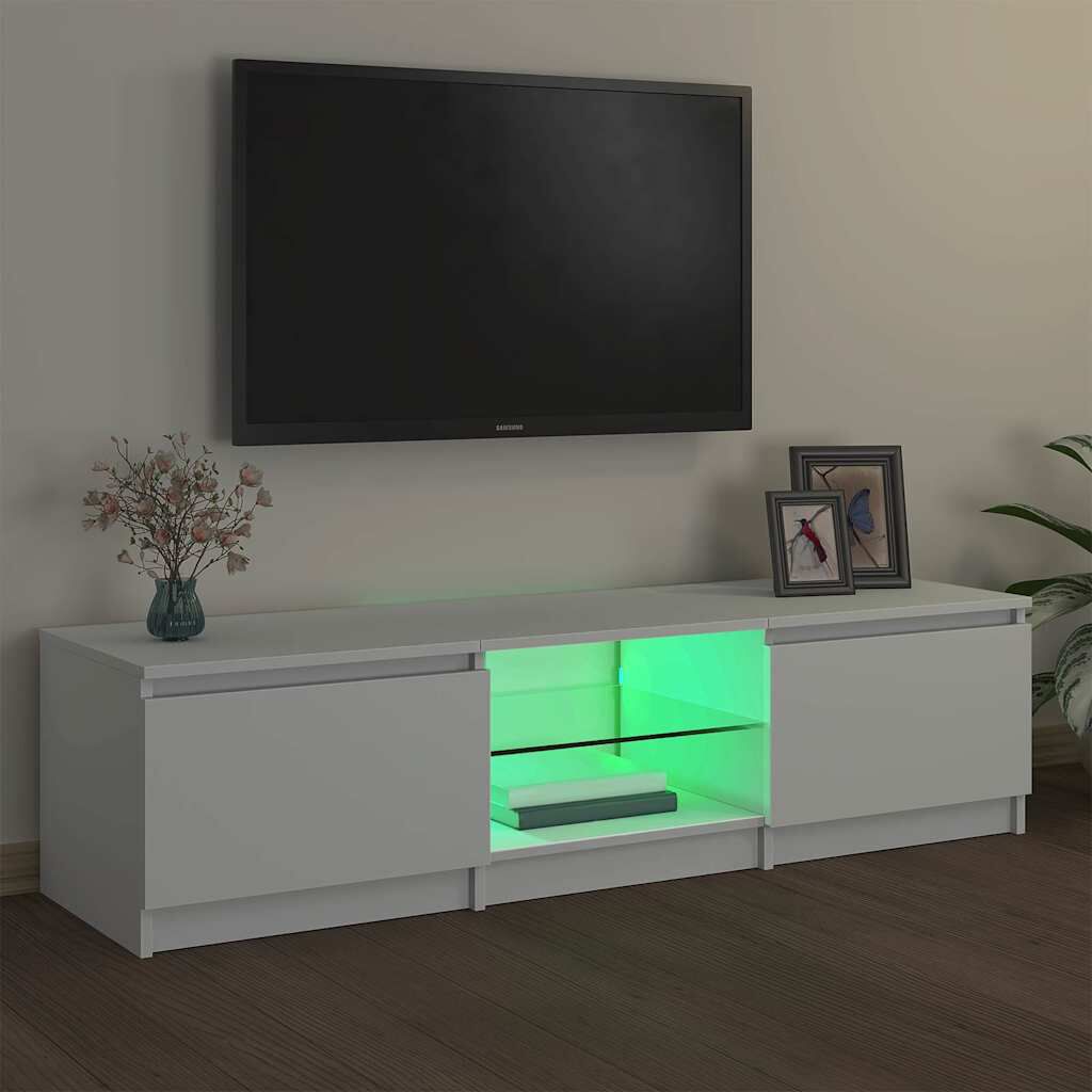 vidaXL Έπιπλο Τηλεόρασης με LED Λευκό 140x40x35,5 εκ.