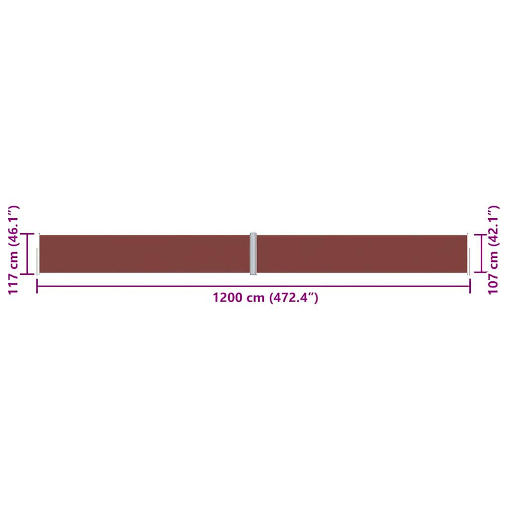 vidaXL Διαχωριστικό Βεράντας Συρόμενο Καφέ 117 x 1200 εκ.
