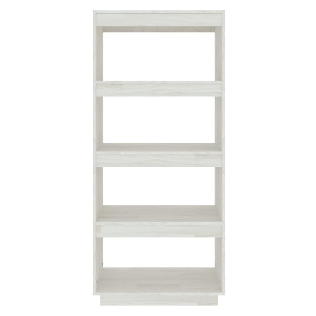 vidaXL Βιβλιοθήκη/Διαχωριστικό Χώρου Λευκό 60x35x135 εκ. Μασίφ Πεύκο