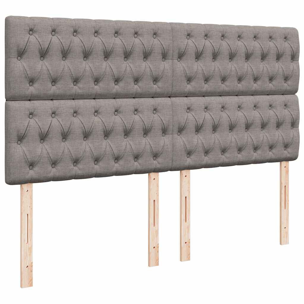 vidaXL Οθωμανικό κρεβάτι με στρώμα Taupe 160x200cm ύφασμα
