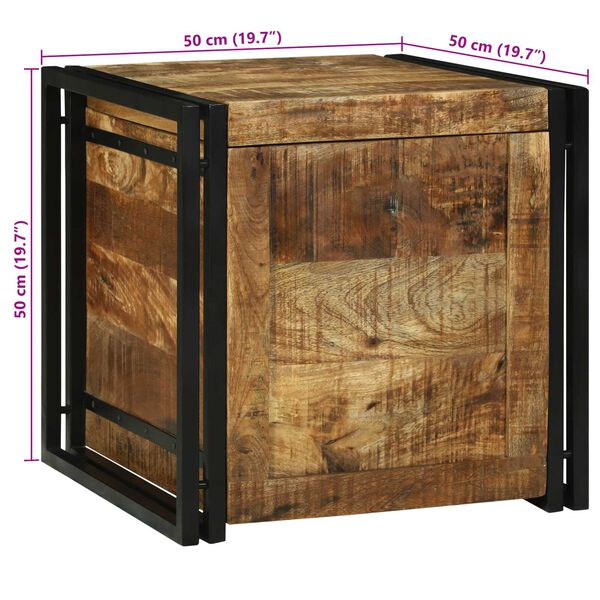 vidaXL Κουτί αποθήκευσης 50 x 50 x 50 cm ακατέργαστο ξύλο μάνγκο