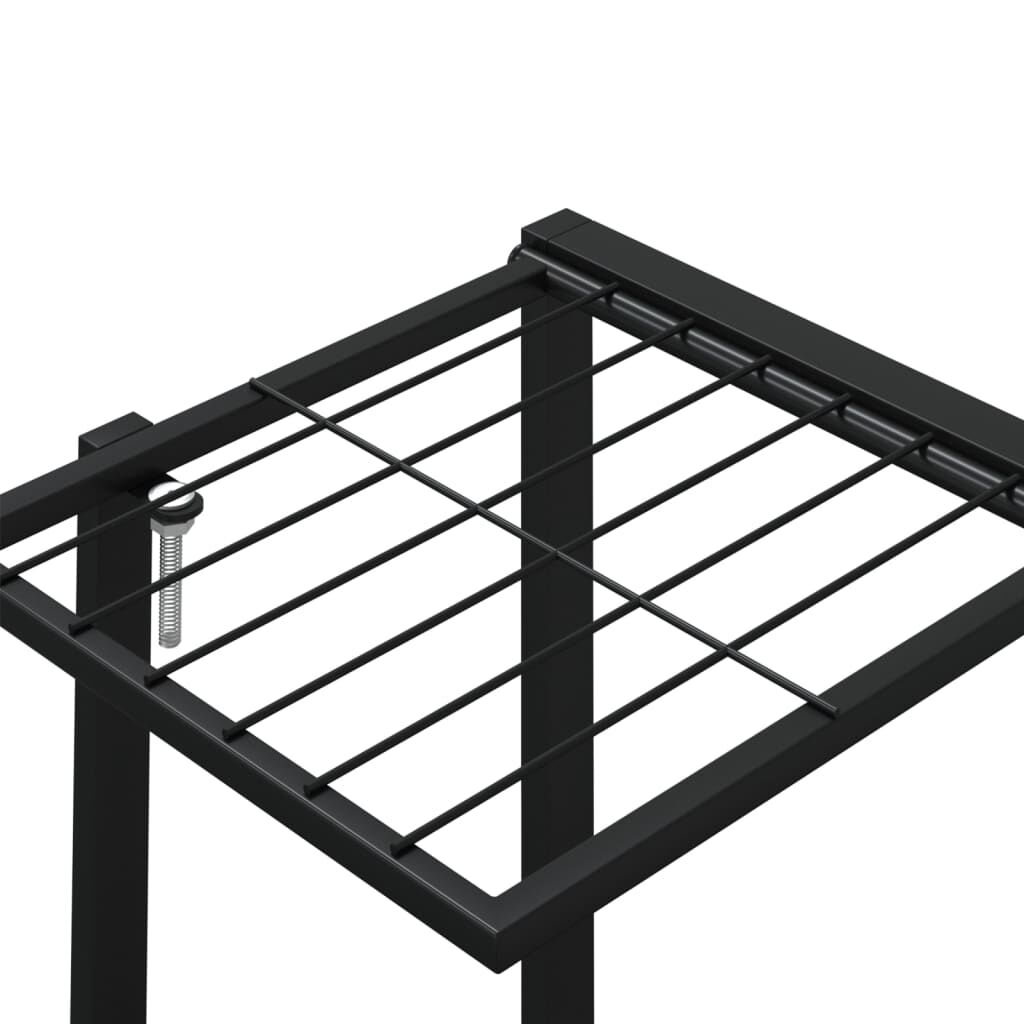 vidaXL Βάση Λουλουδιών Μαύρη 94,5 x 25 x 89 εκ. Σιδερένια