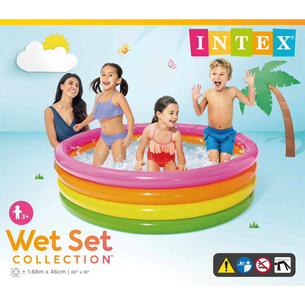 Intex Sunset Φουσκωτή Πισίνα με 4 Δακτυλίους 168 x 46 εκ.