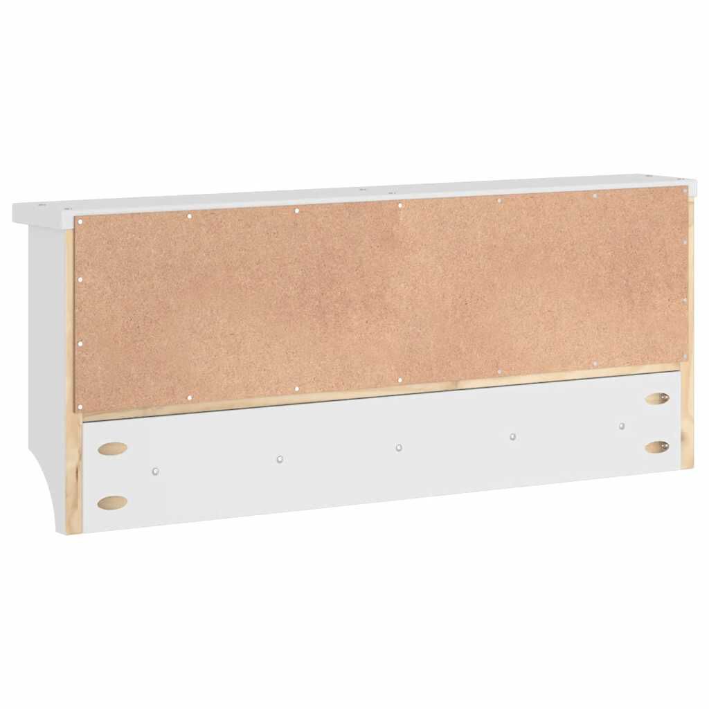 vidaXL Επίτοιχη κρεμάστρα παλτών SANDNES Λευκό 87x12x35 εκ. Πεύκο ξύλο
