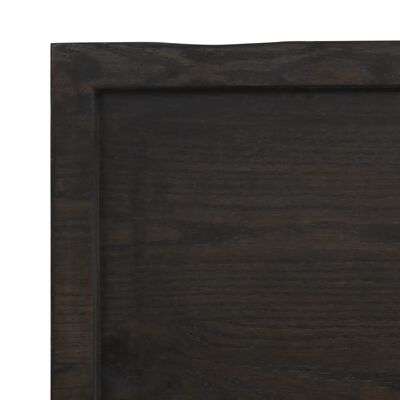 vidaXL Επιφάνεια Τραπεζιού Σκούρο Καφέ 60x40x(2-4)εκ Επεξ. Μασίφ Δρυς