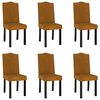 vidaXL Καρέκλες Τραπεζαρίας 6 τεμ. Καφέ Βελούδινες