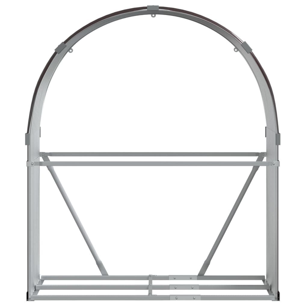 vidaXL Ξυλοθήκη Καφέ 120 x 45 x 140 εκ. από Γαλβανισμένο Ατσάλι