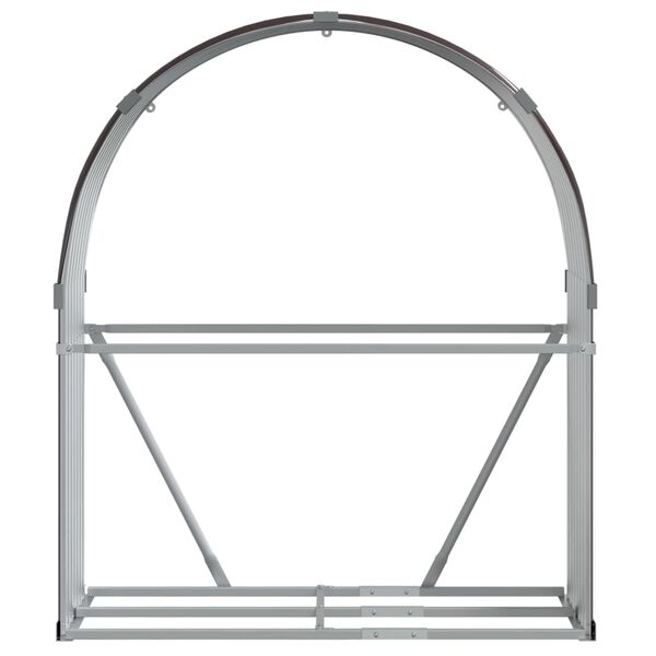 vidaXL Ξυλοθήκη Καφέ 120 x 45 x 140 εκ. από Γαλβανισμένο Ατσάλι