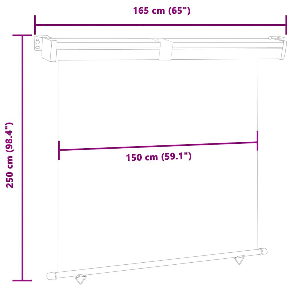 vidaXL Σκίαστρο Βεράντας Πλαϊνό Κρεμ 165 x 250 εκ.