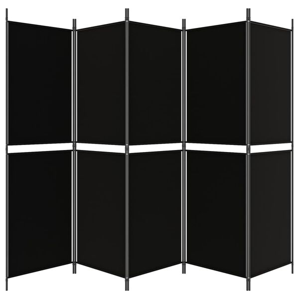 vidaXL Διαχωριστικό Δωματίου με 5 Πάνελ Μαύρο 250x180 εκ. από Ύφασμα