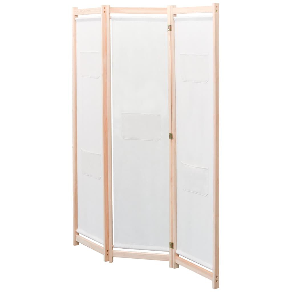 vidaXL Διαχωριστικό Δωματίου με 3 Πάνελ Κρεμ 120x170x4 εκ. Υφασμάτινο
