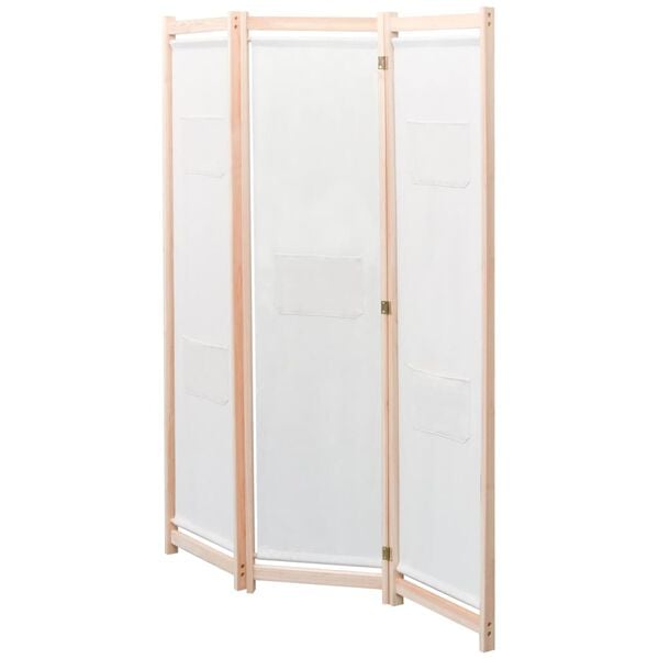 vidaXL Διαχωριστικό Δωματίου με 3 Πάνελ Κρεμ 120x170x4 εκ. Υφασμάτινο