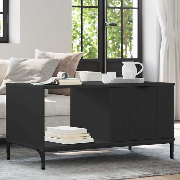 vidaXL Τραπεζάκι σαλονιού Μαύρο 90 x 49 x 46 εκ. Επεξεργασμένο ξύλο