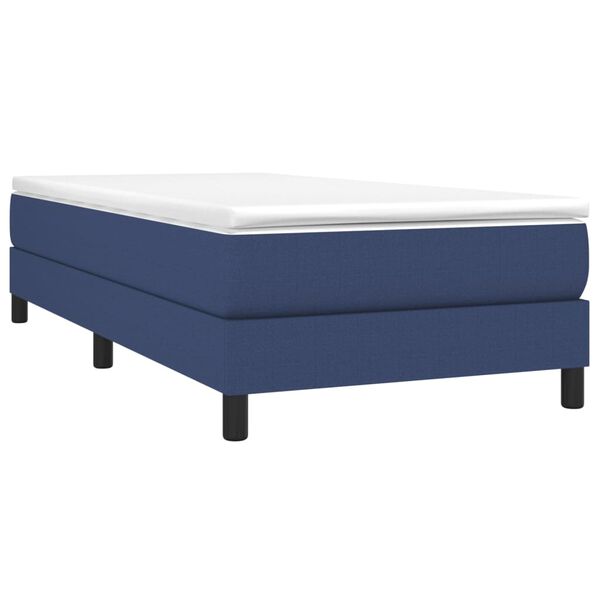 vidaXL Κρεβάτι Boxspring με Στρώμα Μπλε 100 x 200 εκ. Υφασμάτινο