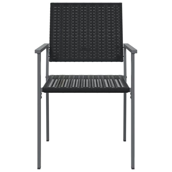 vidaXL Καρέκλες Κήπου 2 τεμ. Μαύρο 54x62,5x89 εκ. από Συνθετικό Ρατάν