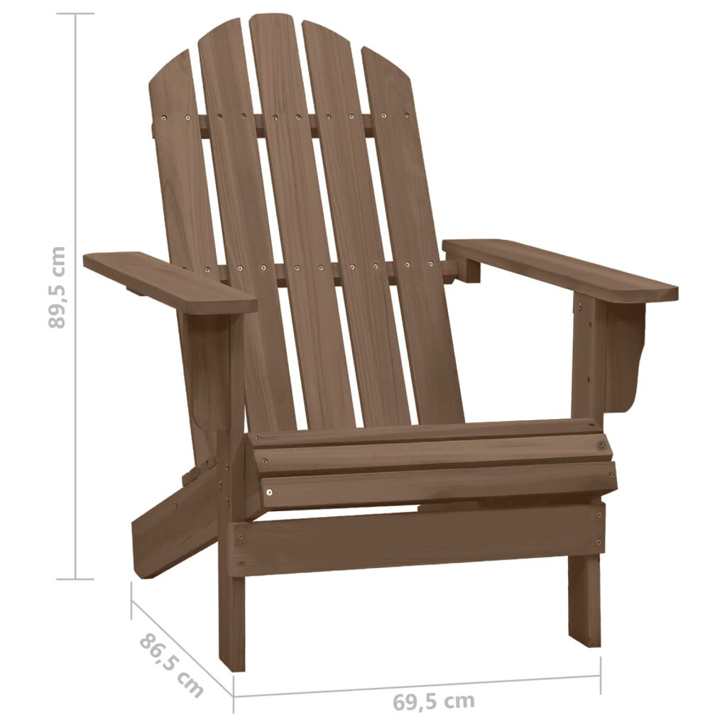 vidaXL Καρέκλα Κήπου Adirondack Καφέ με Ottoman & Τραπέζι Ξύλο Ελάτης