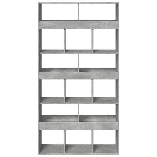 vidaXL Βιβλιοθήκη Γκρι Σκυροδέματος 100x33x187,5 εκ. Επεξεργ. Ξύλο