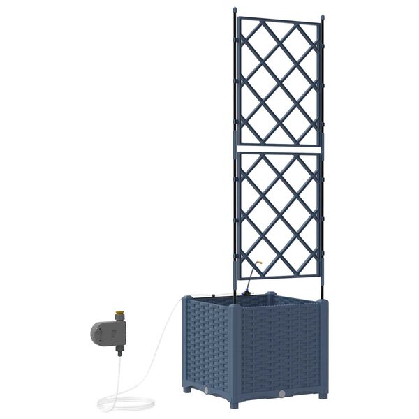 vidaXL Ζαρντινιέρες κήπου Γκρι 40 x 40 x 142 cm Ατσάλι