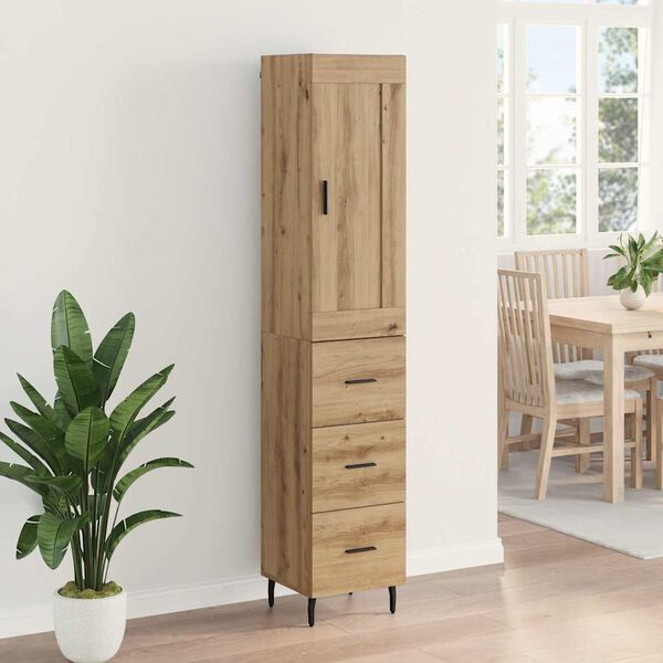 vidaXL Highboard Artisan Oak 34,5 x 34 x 180 &epsilon;&kappa;. &Epsilon;&pi;&epsilon;&xi;&epsilon;&rho;&gamma;&alpha;&sigma;&mu;έ&nu;&omicron; &xi;ύ&lambda;&omicron;