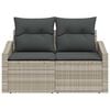 vidaXL Καναπές Κήπου με μαξιλάρι Γκρι 123 x 62 x 69εκ συνθετικό ρατάν