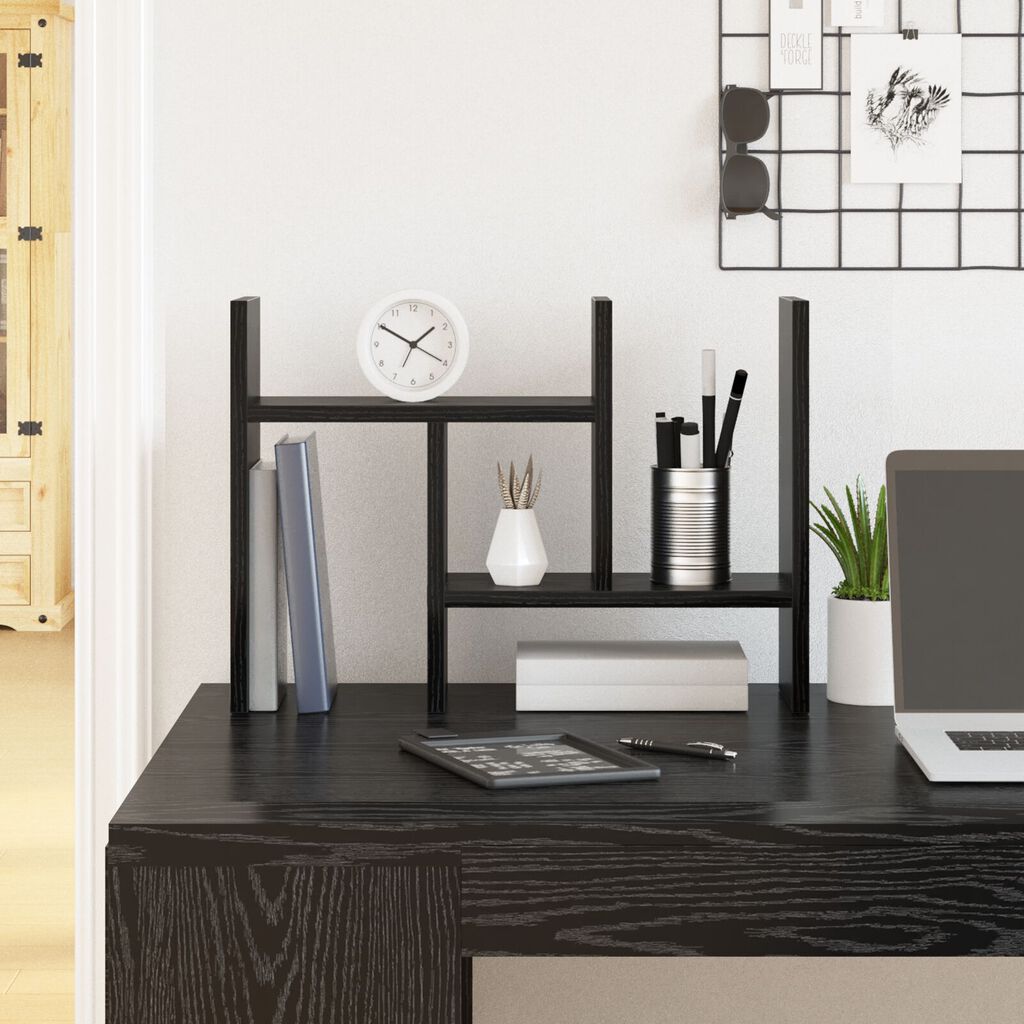 VidaXL Οργανωτής Γραφείου Μαύρη Βελανιδιά 50x15.5x35.5 εκ