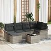 vidaXL Σετ Καναπέ Κήπου με μαξιλάρι 7 pcs Ανοιχτό γκρι Πολυ ράταν