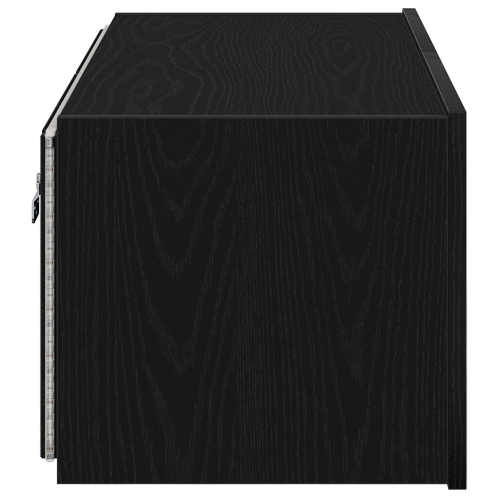 VidaXL Κάβας τηλεόρασης με LED φώτα Μαύρη Δρυς 80x35x31 εκ.