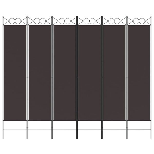 vidaXL Διαχωριστικό Δωματίου με 6 Πάνελ Καφέ 240x200 εκ. από Ύφασμα