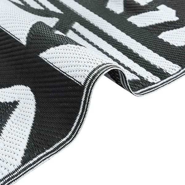 vidaXL Χαλί εξωτερικού χώρου ARAKIL μαύρο σχέδιο 300 x 400 cm PP