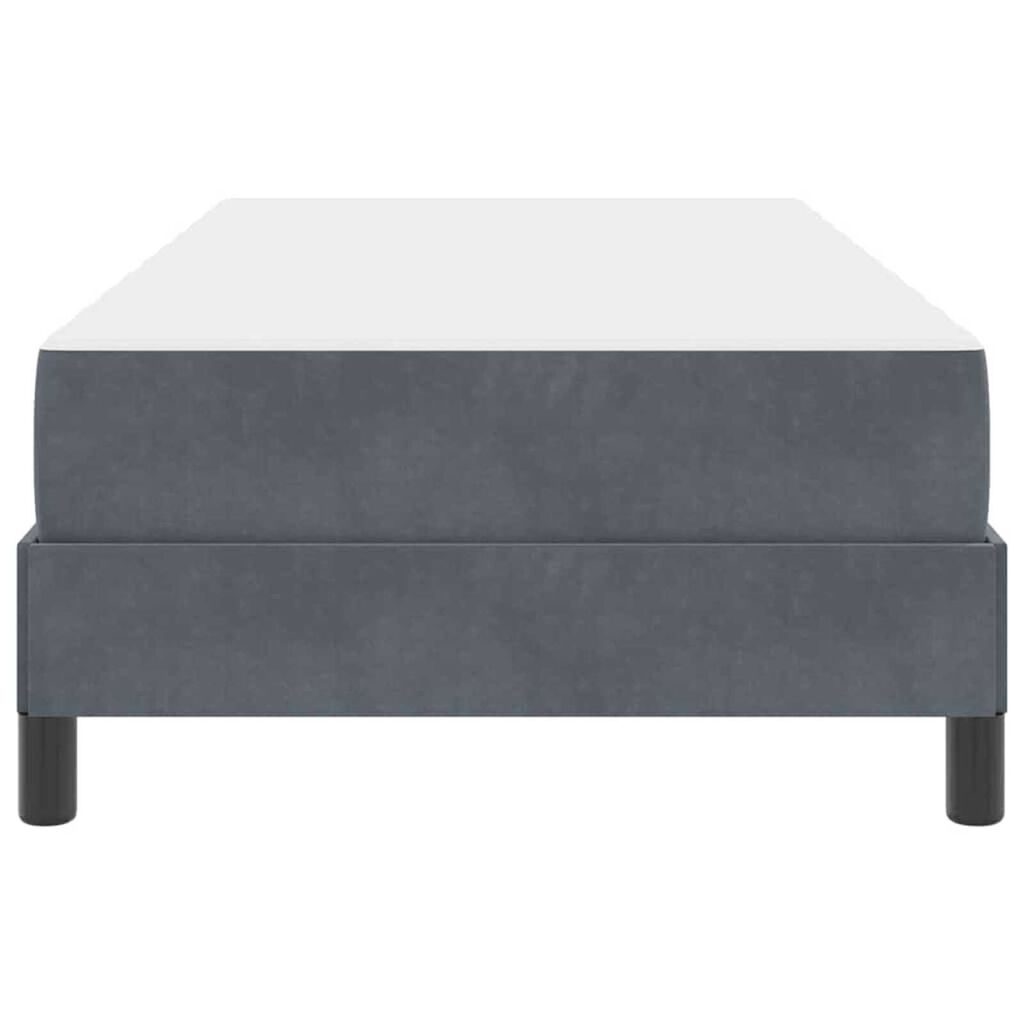vidaXL Κρεβάτι box spring με στρώμα Σκούρο Γκρι 90 x 200 cm Βελούδο