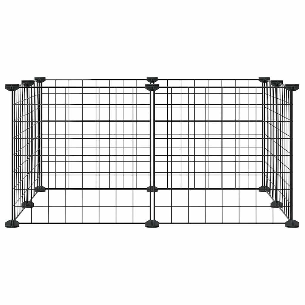 vidaXL Κλουβί για Κατοικίδια με 8 Πάνελ Μαύρο 35 x 35 εκ. Ατσάλινο