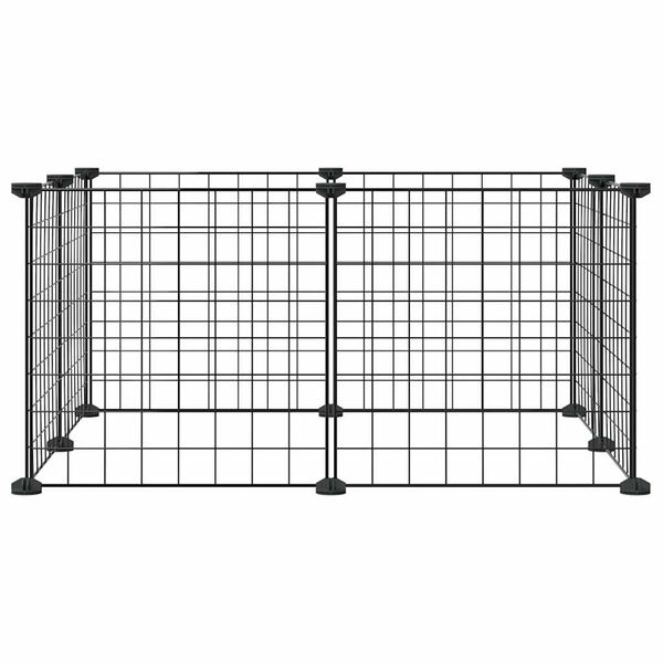 vidaXL Κλουβί για Κατοικίδια με 8 Πάνελ Μαύρο 35 x 35 εκ. Ατσάλινο