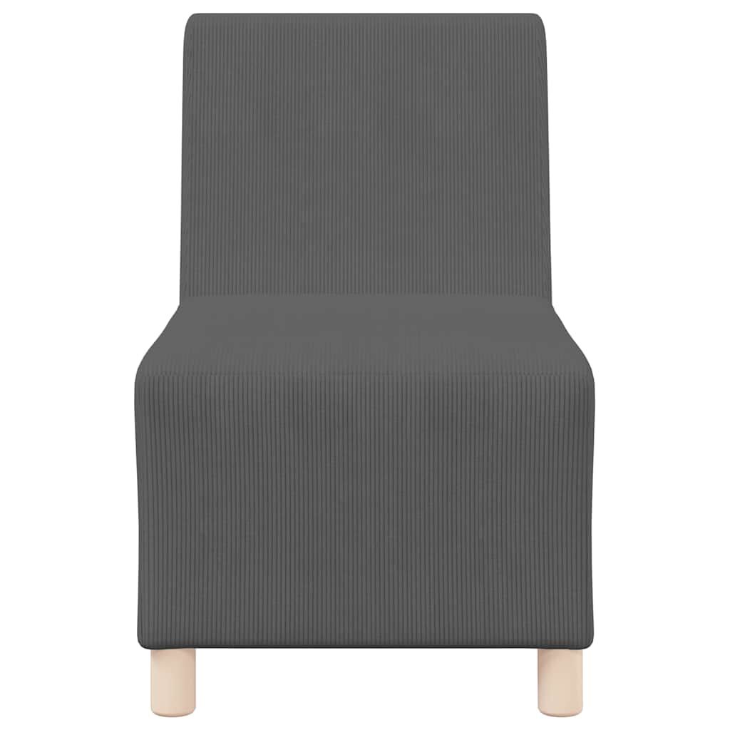 vidaXL Μοναδικός Καναπές χωρίς Χερούλια 2 pcs Σκούρο γκρι