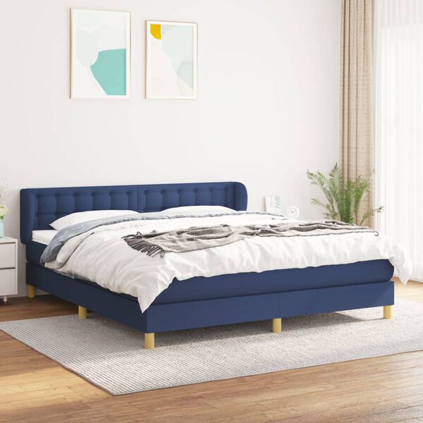 vidaXL &Kappa;&rho;&epsilon;&beta;ά&tau;&iota; Boxspring &mu;&epsilon; &Sigma;&tau;&rho;ώ&mu;&alpha; &Mu;&pi;&lambda;&epsilon; 160x200 &epsilon;&kappa;. &Upsilon;&phi;&alpha;&sigma;&mu;ά&tau;&iota;&nu;&omicron;