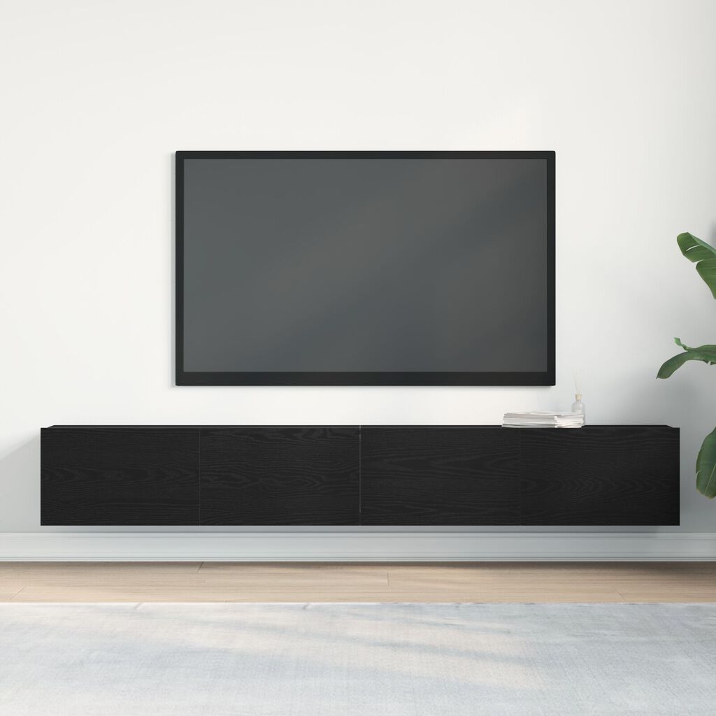 vidaXL Κόγχες τηλεόρασης 2 τεμ Μαύρο Δρύς 100x30x30 εκ Επεξεργασμένο ξύλο