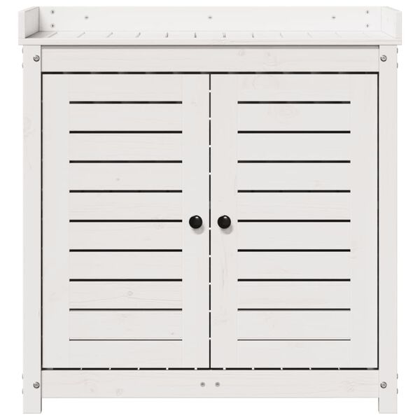 vidaXL Τραπέζι Κηπουρικής με Ράφια 82,5x50x86,5 εκ. Μασίφ Ξύλο Πεύκου