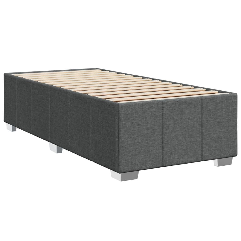 vidaXL Κρεβάτι Boxspring με Στρώμα Σκούρο Γκρι 100x200 εκ. Υφασμάτινο