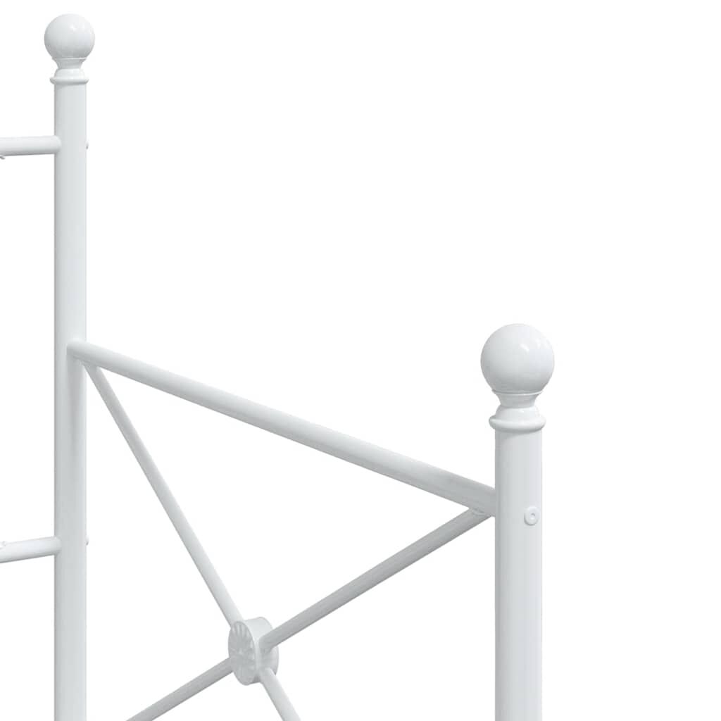 vidaXL Κρεβάτι ημέρας χωρίς στρώμα Λευκό 90x200 cm Ατσάλι