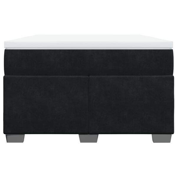 vidaXL Κρεβάτι Boxspring με Στρώμα Μαύρο 120x190 εκ. Βελούδινο