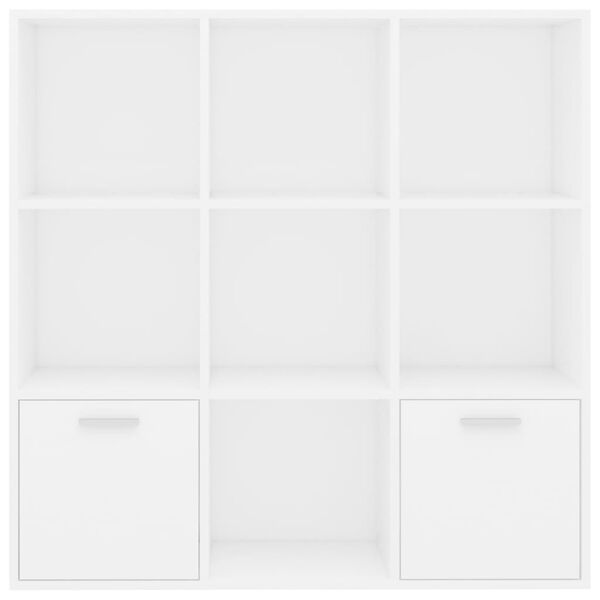 vidaXL Βιβλιοθήκη Λευκή 98 x 30 x 98 εκ. από Επεξ. Ξύλο