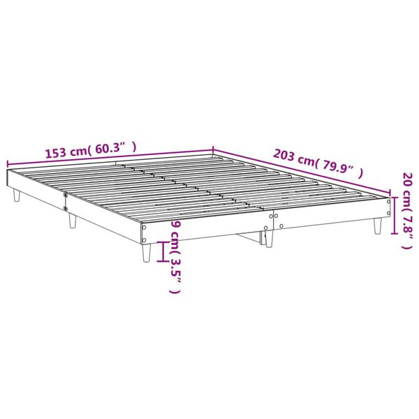 vidaXL Πλαίσιο Κρεβατιού Μαύρο 160x200 εκ. Επεξεργασμένο Ξύλο