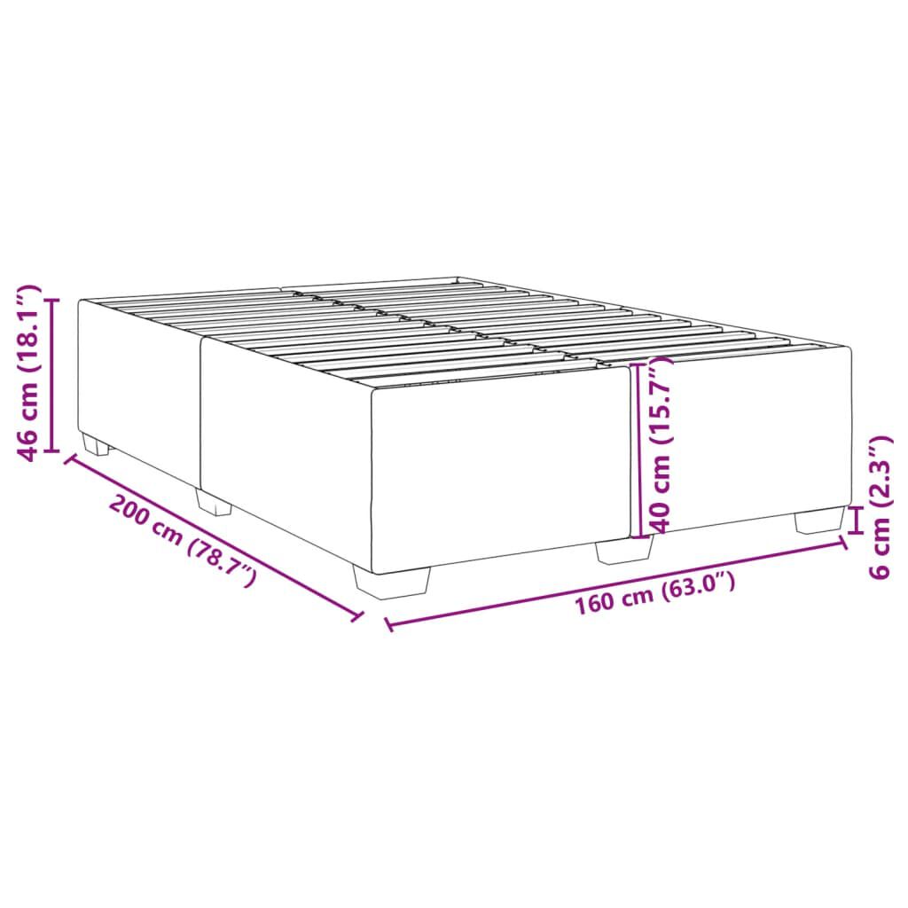 vidaXL Σκελετός Κρεβατιού Χωρίς Στρώμα Μαύρο 160x200 εκ.Υφασμάτινο