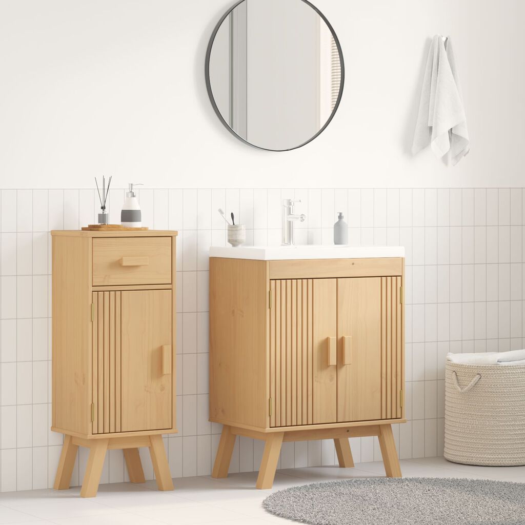 vidaXL Ντουλάπι βάσης 114x43x73,5 εκ Μασίφ ξύλο πεύκου