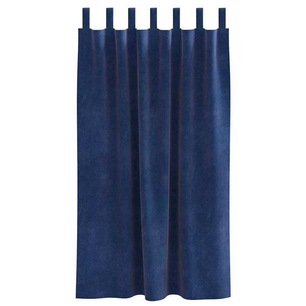vidaXL Κουρτίνες με κουρτίνες 2 pcs Σκούρο Μπλε 140 x 175 cm Βελούδο