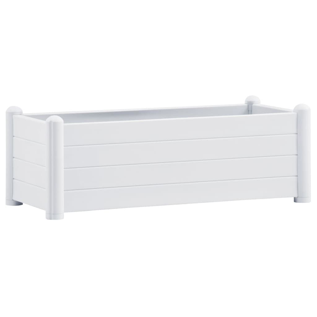 vidaXL Ζαρντινιέρα Υπερυψωμένη Λευκή 100 x 43 x 35 εκ. Πολυπροπυλένιο