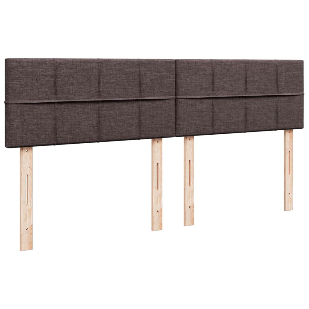 vidaXL Κρεβάτι Boxspring με Στρώμα Σκούρο Καφέ 200x200 εκ. Υφασμάτινο