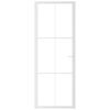 vidaXL Εσωτερική Πόρτα 76 x 201,5 εκ. Λευκό ESG Γυαλί και Αλουμίνιο