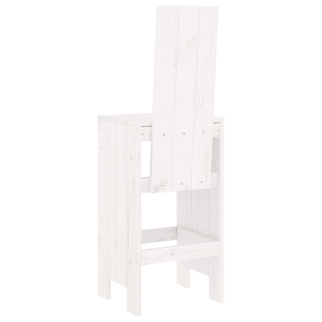 vidaXL Σκαμπό Μπαρ 2 τεμ. Λευκά 40 x 42 x 120 εκ. Μασίφ Ξύλο Πεύκου