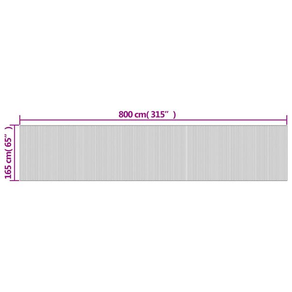 vidaXL Διαχωριστικό Δωματίου Γκρι 165 x 800 εκ. από Μπαμπού