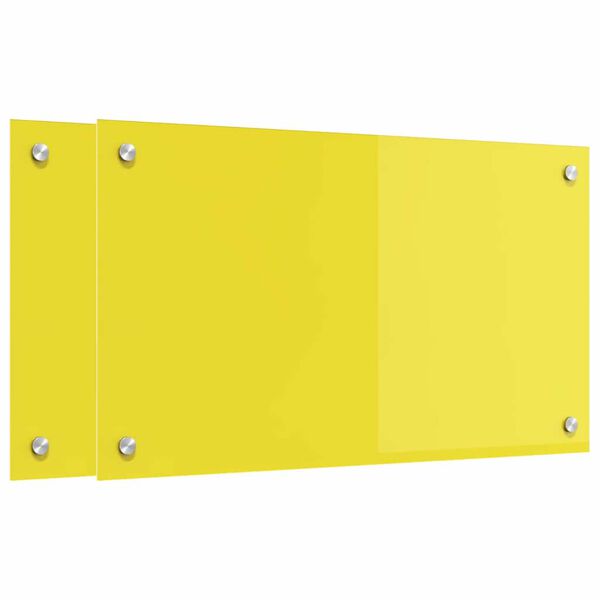 vidaXL Πίσω Πάνελ Κουζίνας 2 pcs Κίτρινο 70 x 40 cm σκληρυμένο γυαλί